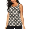 thumbnail image 2 of Haiem Daisy Plaid Black Workout Tank Tops for Women, Athletic Sports Slim-Fit Tank Tops, Compression Sleeveless Dry Fit Shirts,Athletic Shirt-Large, 2 of 9