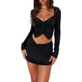thumbnail image 4 of Coduop Women 2 Piece Bodycon Mini Skirt Set Sleeveless Tank Top and Twirl Skirt Outfit Set, 4 of 9