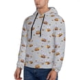 thumbnail image 3 of Picia Bee Pattern Casual Men's Hoodie - Lightweight Hooded Sweatshirt with Kangaroo Pocket, Comfortable Pullover for Everyday, Travel-Medium, 3 of 7