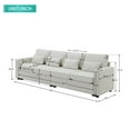 thumbnail image 2 of 104" 4-Seater Modern Linen Fabric Sofa with Armrest Pockets and 4 Pillows,Minimalist Style Couch for Living Room, Apartment, Office, 2 of 17