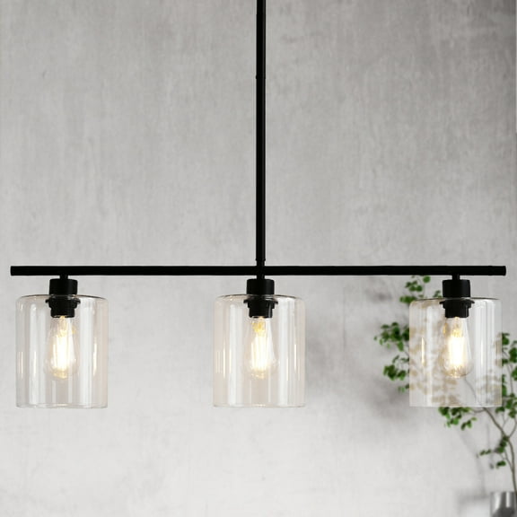 Briignite 3-Light Black Metal Chandelier,Wrought Iron Ceiling Light for Farmhouse,Kitchen Island, Dining Room,Foyer,Entrance
