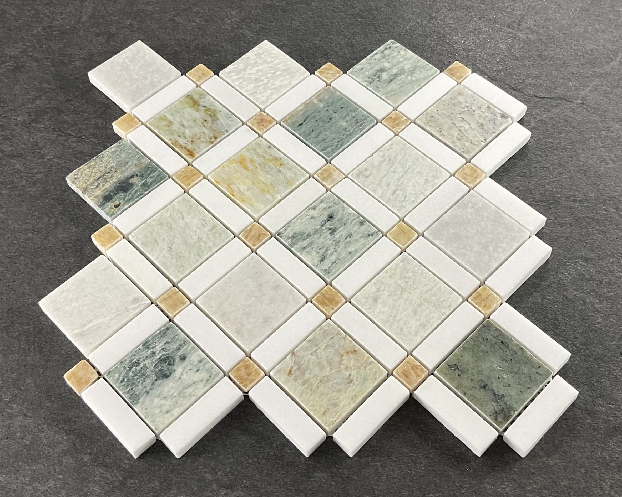 10 - Sheets of Marble Pinwheel Wall and Floor Mosaic Tiles