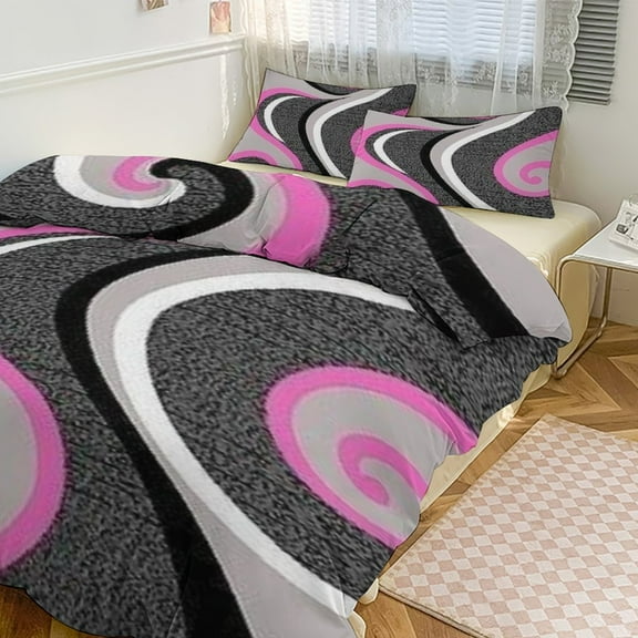 Geometric Circle Stripe 3D Duvet Cover Set Quilt Cover Theme of for Bedroom Decoration