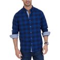 thumbnail image 1 of Nautica - Camisa de franela a cuadros para hombre, color azul, XL, 1 of 1