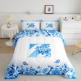 thumbnail image 2 of Erosebridal Letter Initial Bedding King Comforter Set,Monogrammed Personalized Bedding Sets King with Comforter,Flower Decor,Reversible,Super Cozy,3 Pieces, 2 of 8