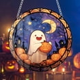thumbnail image 4 of Halloween Stained Glass Suncatcher, Cute Ghost Pumpkin Window Hanging Decoration, Acrylic Window Hanging Fall Ornaments, for Kitchen Room Garden Office Halloween Decor Housewarming Gift Supplies, 4 of 5