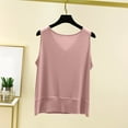 thumbnail image 4 of AKOEE Modal Cotton Tank Tops Soft Pajama Sleep Tees for Women with Pleats Solid Sleeveless Base Undershirt (L, Pink 01), 4 of 6