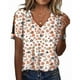 thumbnail image 1 of Tops HOTYD para mujer, manga corta, algodón, estampado floral, 4XL, 1 of 2
