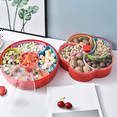 thumbnail image 4 of Flower Shaped Round Snack Fruit Tray Divided Snack Dried Fruit Container 5-Compartment Nuts and Candy Vegetable Tray, 4 of 7
