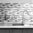thumbnail image 4 of Ice Gray and White 11.97 in x 10.55 in x 5 mm Glass&Stone Peel and Stick Wall Mosaic Tile (5.26 sq.ft/Case), 4 of 4
