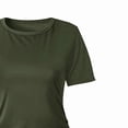 thumbnail image 5 of ZEHJUHAN Women's Solid Color Round Neck Short Sleeve with Cross Hem Ruffles Slim Fit Summer T-Shirt Dress Green，XL, 5 of 8