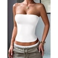 thumbnail image 6 of Womens Tube Tops Strapless Crop Tops Basic Backless Sleeveless Going Out 2026 Spring Summer Clothes White XL, 6 of 8