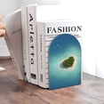 thumbnail image 6 of Zufioo Paradise Island Print Wooden Bookends, Metal Bookshelf Non-slip Bookends, Home Furnishings Suitable for Bookcases Offices, 6 of 8