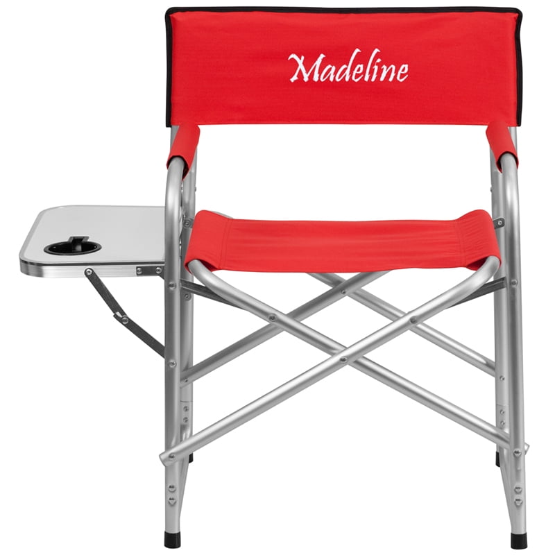 Personalized Red Camping Chair TY1104REDTXTEMBGG