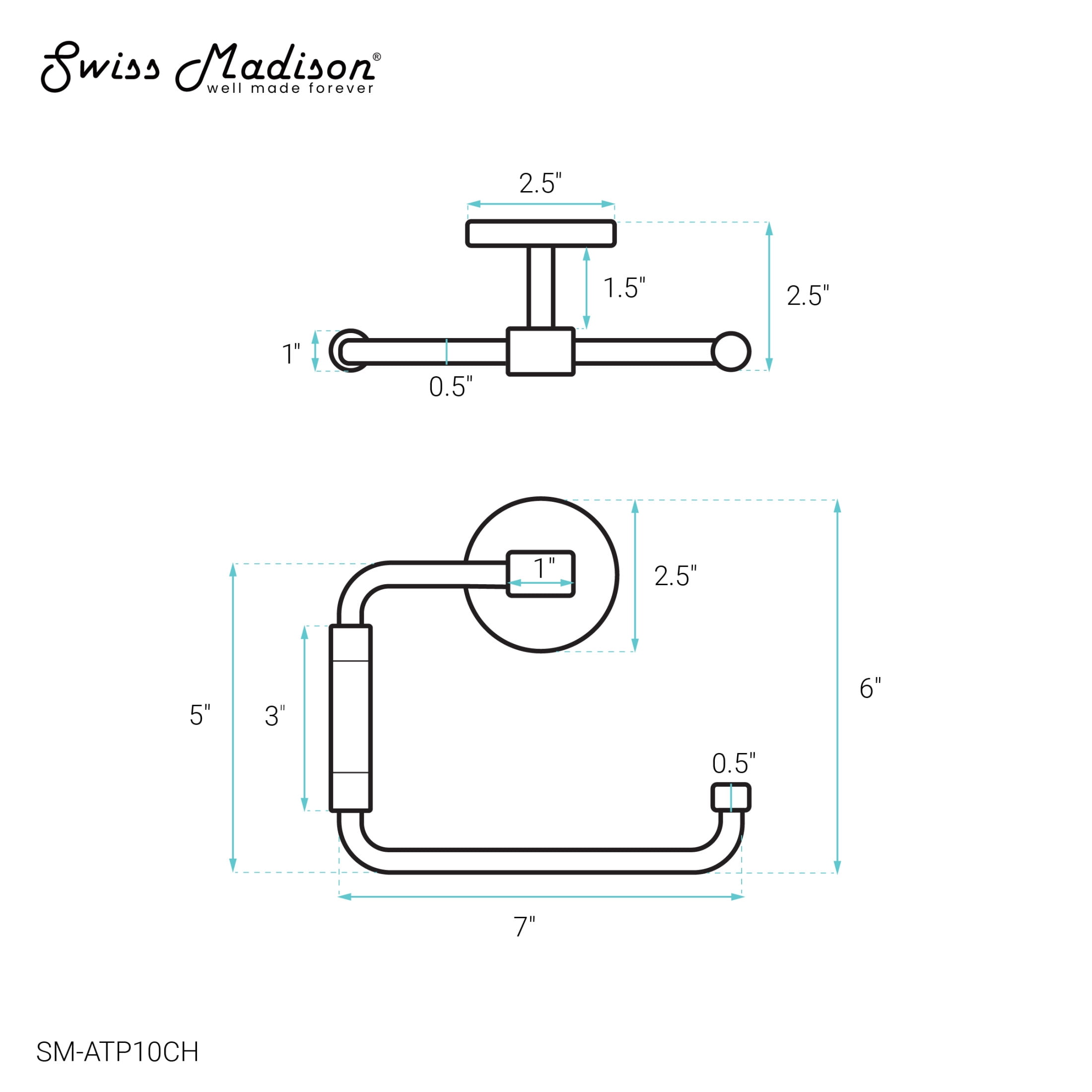 Verre Acrylic Toilet Paper Holder in Chrome