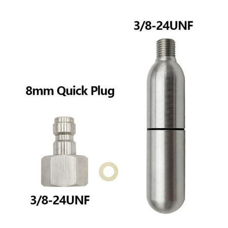 

Ana PCP 12g Refillable CO2 Cartridge with 8mm Male Quick Disconnect Plug