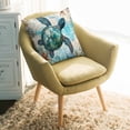 thumbnail image 2 of Throw Pillow Covers 16x16 Inch, Teal Blue Sea Turtle Decorative Pillow Cases for Couch Sofa Bed, Summer Ocean Nautical Starfish Cotton Linen Square Home Decor Pillowcases with Hidden Zipper, 2 of 7