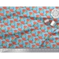 thumbnail image 2 of Soimoi Blue Silk Fabric Leaves & Floral Printed Fabric 1 Yard 42 Inch Wide, 2 of 3