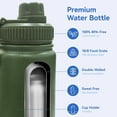 thumbnail image 2 of BN-LINK 25oz Insulated Sport Water Bottle, Double Wall Vacuum & Stainless Steel, Leak Proof & BPA-Free, Keeps Cold and Hot, Great for Travel, Hiking, Biking, Running (Green), 2 of 6