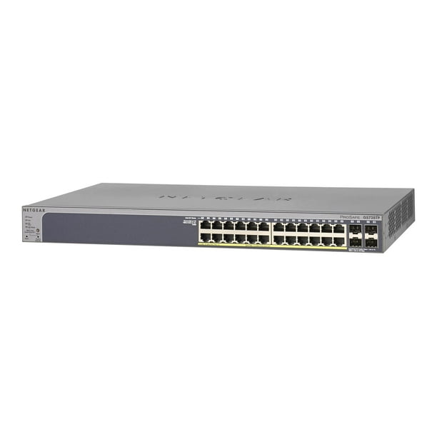 NETGEAR (PoE) GS728TP 24 Switch Ports PoE Smart Managed - Commutateur - Intelligent - 8 x 10/100/1000 (PoE+) + 16 x 10/100/1000 - Bureau, Montable en rack - PoE+ (192 W)