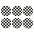 thumbnail image 2 of Pofeuu Black and White Checkerboard Print Leather Coasters Set of 6, Round Cups Mugs Mat Pad for Home Kitchen Heat Resistant Drink Coasters,Octagon, 2 of 7