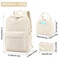 thumbnail image 3 of 3-Piece Corduroy Backpack for Kids Ctue Girl Boys Bookbag with Lunch Bag and Pencil Case Women Men Daily Use School Bag Back to School Gifts, 3 of 5