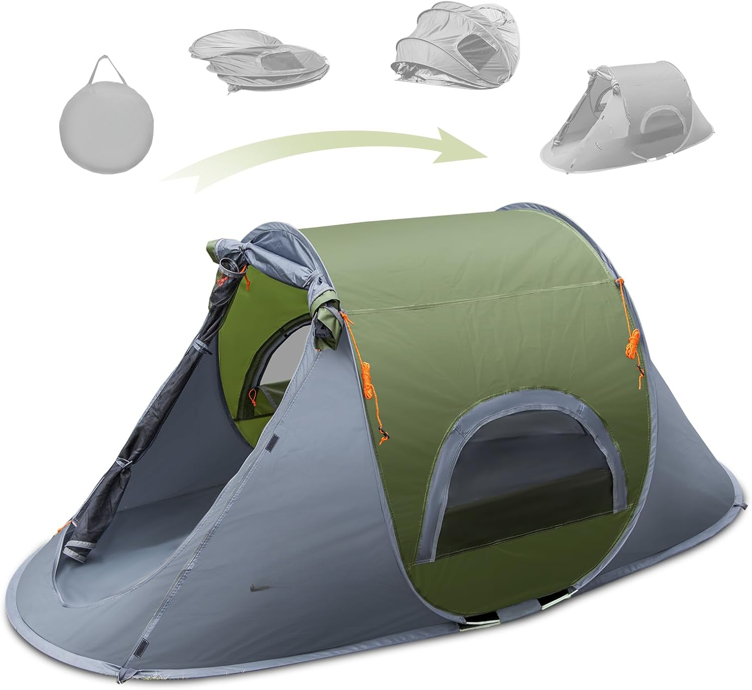 1 Person Pop-Up Tent, Waterproof Instant Camping Tent with Easy Setup, Portable Outdoor Tent for Hiking, Backpacking, Travel & Solo Camping