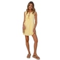 thumbnail image 5 of Female Ruched Mini Dresses Tie Front Layered Dresses Yellow L, 5 of 10