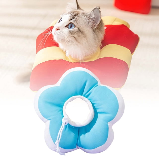 BKER Pet Postoperative Protective Collar For Cats And Dogs Universal Licking And Scratching Cartoon Soft Adjustable Breathable Licking And Biting