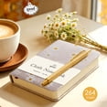thumbnail image 4 of ipoul Fabric Pocket Notebook, Hardcover Journal, A6, 4x6 Small Notebook & Sketchbook, Lay Flat, Daisy Gifts for Women, Pink, 4 of 8