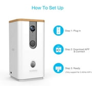 Dogness Smart Cam Dog, Cat, Pet Treater with Monitoring Camera, Microphone, Speaker, Record Videos, Snap Photos from Smartphone-White