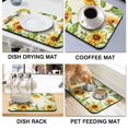 thumbnail image 4 of 2 Pack Washable Rubber Sunflower Cute Floral Dish Drying Mats for Kitchen Counter Home Large Coffee Bar Pad Accessories and Decor for Utensils Stemware (2pcs 19.5''x12''), 4 of 6
