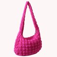 thumbnail image 3 of (Doblado Por La Mitad Y Enviado Dos Veces) Bolso Algodón Informal Gran Capacidad Bolso Cruzado A Cuadros Con Hilo Bordado 8046 Rosa Rojo, 3 of 9