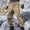 Khaki, variant on Men's Multi-Pocket Outdoor Jogger Pants, Elastic Waist Drawstring, Rugged Streetwear & Hiking Trousers Khaki M
