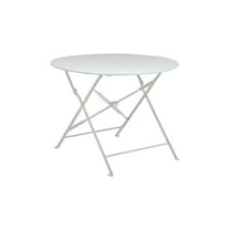 Carolina Living Bistro 36" Round Folding Outdoor Table - Umbrella Hole - White