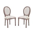 thumbnail image 1 of Modway Emanate 19.5" Upholstered Fabric Dining Side Chair Set of 2, Beige, 1 of 7