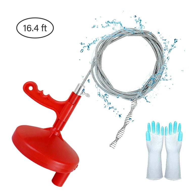 Plumbing Snake, Professional Drain Auger, Sink Snake Hair Clog Remover  Heavy Duty Pipe Snake for Bathtub Drain, Bathroom Sink, Kitchen and Shower, Drain  Cleaner Tool with Gloves By KINGLEV 