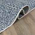thumbnail image 4 of World Rug Gallery Contemporary Flowers Weather Resistant Reversible Indoor/Outdoor Area Rug - Blue 5'x7', 4 of 7