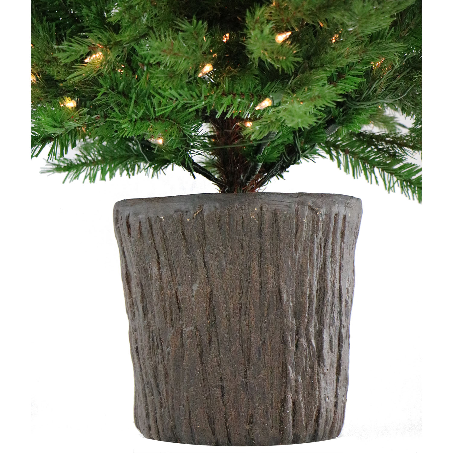 Fraser Hill Farm Set of Two New England Pine 4-Ft. Artificial Holiday Potted Trees with Smart LED Lighting - image 5 of 11