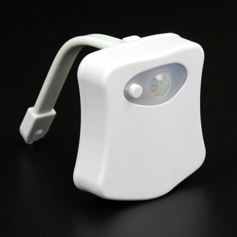 Dazone 8 Colors Human Motion Sensor Automatic SEATS LED Light Toilet Bowl Bathroom Lamp, White