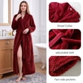 thumbnail image 3 of AMITOFO Fleece Robe for Women Soft Warm Long Plush Bathrobe Slim Elastic Waist Sleepwear Housecoats, 3 of 8