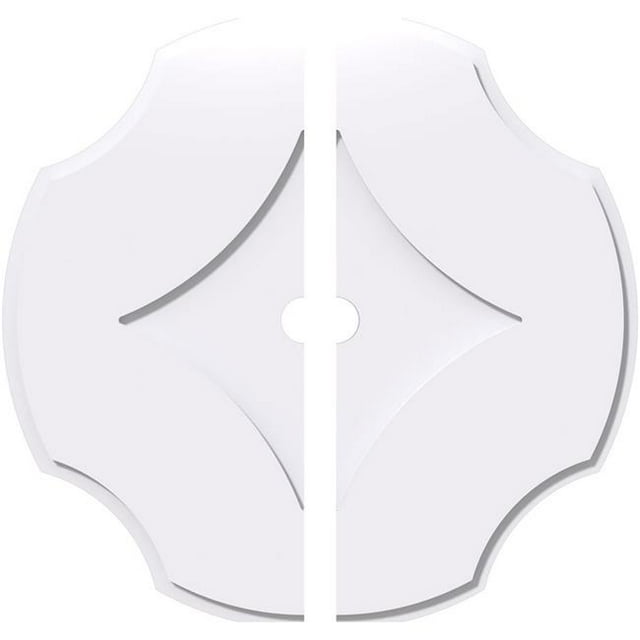 Ekena Millwork CMP30PL2-02000 30 Po OD x 2 Po ID Carré Percival Architecture Grade Médaillon de Plafond Contemporain PVC - 2 Pièces