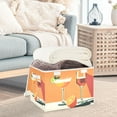 thumbnail image 3 of Yayeee Collapsible Cube Storage Bin with Lid Fabric Closet Decorative Basket with Handles, Orange Glasses, 3 of 7