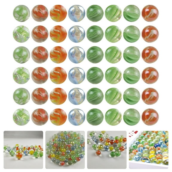 Toyvian aquarium decorations glass balls assorted color 100pcs