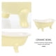 thumbnail image 5 of Cuencos de cerámica para postres con forma de bañera, cuencos para servir cereales, para helados, aperitivos, parfaits, 200 ml, color amarillo, 5 of 6