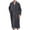 Grey, variant on Men's Flannel Robe Long Sleeve Winter Thick Long BathrobeZip Up House Coat Fuzzy Zipper V Neck Fleece Sleepwear Navy Large