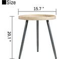 thumbnail image 2 of Log Desktop Round Side End Table, Indoor Outdoor Wooden Tray Nightstand Table with Metal Stand for Living Room Bedroom Office Small Spaces (M), 2 of 17