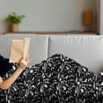 thumbnail image 3 of Animals Soft Flannel Fleece Throw Blanket, Funny Motifs Surreal Shapes in Monochrome Style Rabbits Snakes Dogs, Cozy Plush for Indoor and Outdoor Use, 60" x 80", Charcoal Grey and White, by Ambesonne, 3 of 5