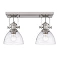 thumbnail image 4 of 3118-2SF PW-SD-Golden Lighting-Hines - 2 Light Semi-flush Mount-8.38 Inches Tall and 17.88 Inches Wide-Pewter Finish-Seeded Glass Color, 4 of 5
