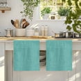 thumbnail image 4 of Vintage Teal Green Kitchen Towels Set of 1, Farmhouse Retro Solid Color Linen Texture Absorbent Dish Towels for Kitchen, Microfiber Hand Towel, Quick Drying Tea Towel for Cleaning Dishcloths, 4 of 7